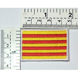 Catalonia Flag Iron On sew on Patch Size Mini 1.2X1.7 inches. Catalonia Flag Country National Emblem Iron On Sew On Patch Military Uniform Emblem Logo Clothes Jacket Jeans Cap Backpacks (15)
