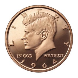 1 Ounce (AVDP) .999 Fine Copper "Kennedy - 1964" in Lindner Coin Capsule
