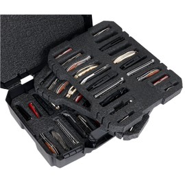 Case Club 60 Folding Knife Carrying Case - Hard Sided Travel and Storage Organizer Case fits a Variety of Folding Knives, Swiss Army Knives, Butterfly Knives & More in a Lockable Rugged Case