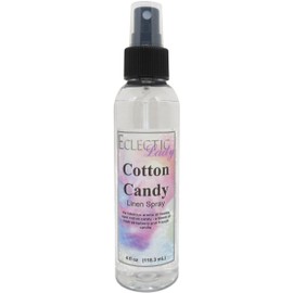 Cotton Candy Linen Spray, 8 ounces - Eclectic Lady Sheet and Linen Spray - No Artificial Colors, Parabens, or Preservatives - Long-Lasting Scent for Bed, Fabric & Pillow