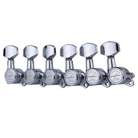 guyker Guyker Guitar Locking Tuners (6 for Right) - 1:18 Lock String Tuning Key Pegs Machine Head with Hexagonal Handle Replacement for ST TL SG LP Style Electric, Folk or Acoustic Guitars - Chrome