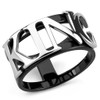 YourJewelleryBox Mens king ring stainless steel band black ip pvd