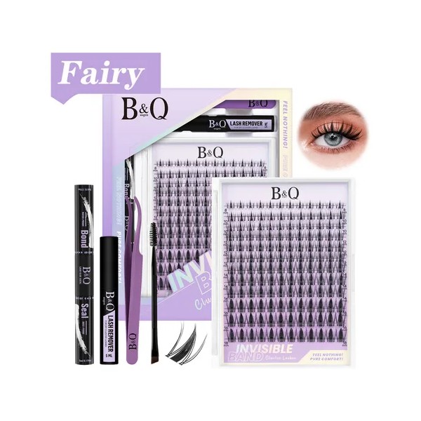 Fairy kit de extensiones de pestañas raíces invisibles B&q curvatura