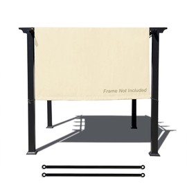 Alion Home Universal Waterproof Pergola Shade Cover – Pergola Replacement Canopy – Outdoor Adjustable Shade Cover with Heavy Duty Weighted Metal Rods (14' x 9', Beige)