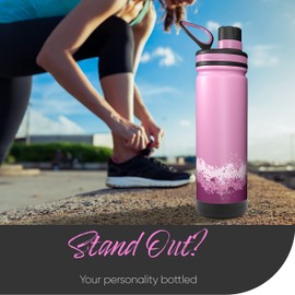 MILLENTI Sports Water Bottle Chug-Cap - 26oz Vacuum Insulated, Stainless Steel, Double Walled, Flask Bottles, Serenity Pink, WB0626P