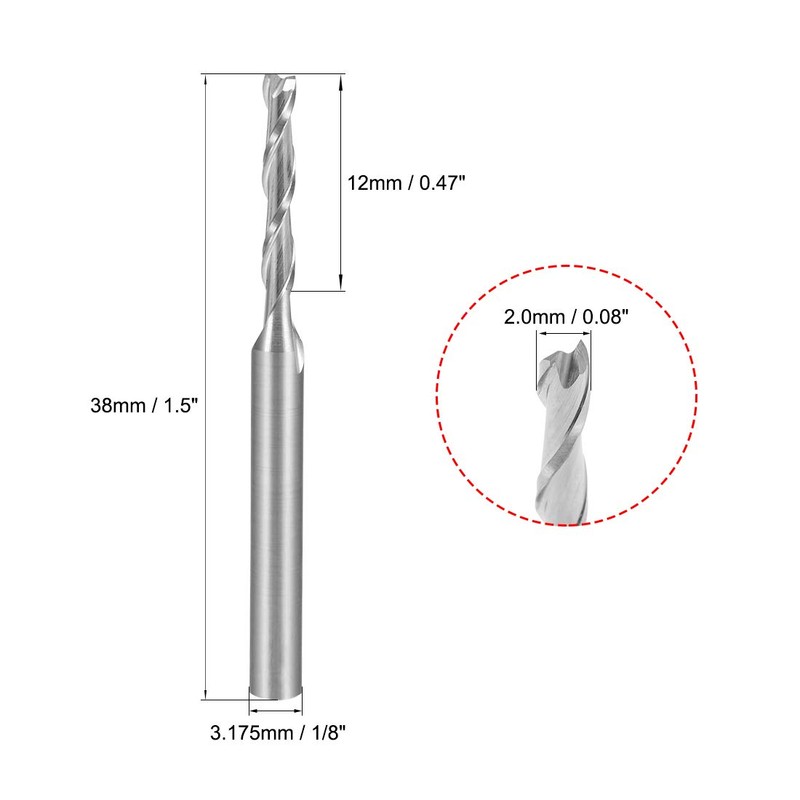 sourcing map 5 Pieces 1/8 Inch Shank 2.0 mm x