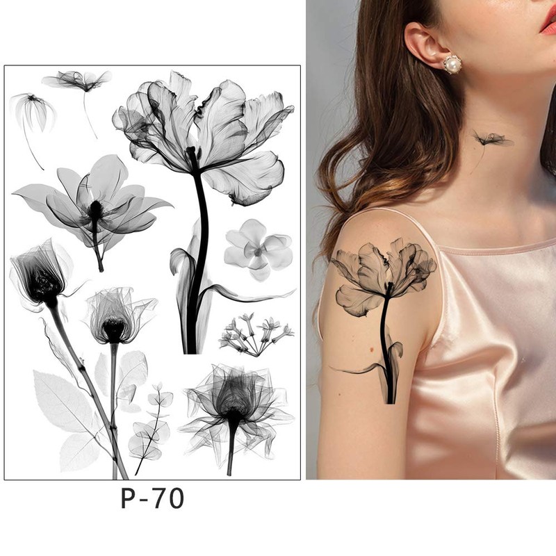 X-Ray Tattoos Flower Tattoos X-Ray Tattoos 5 Sheets Set XRay1