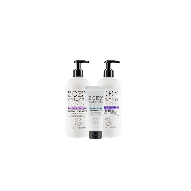 Zoey Naturals - Lavender Wash, Lavender Lotion & Diaper Cream