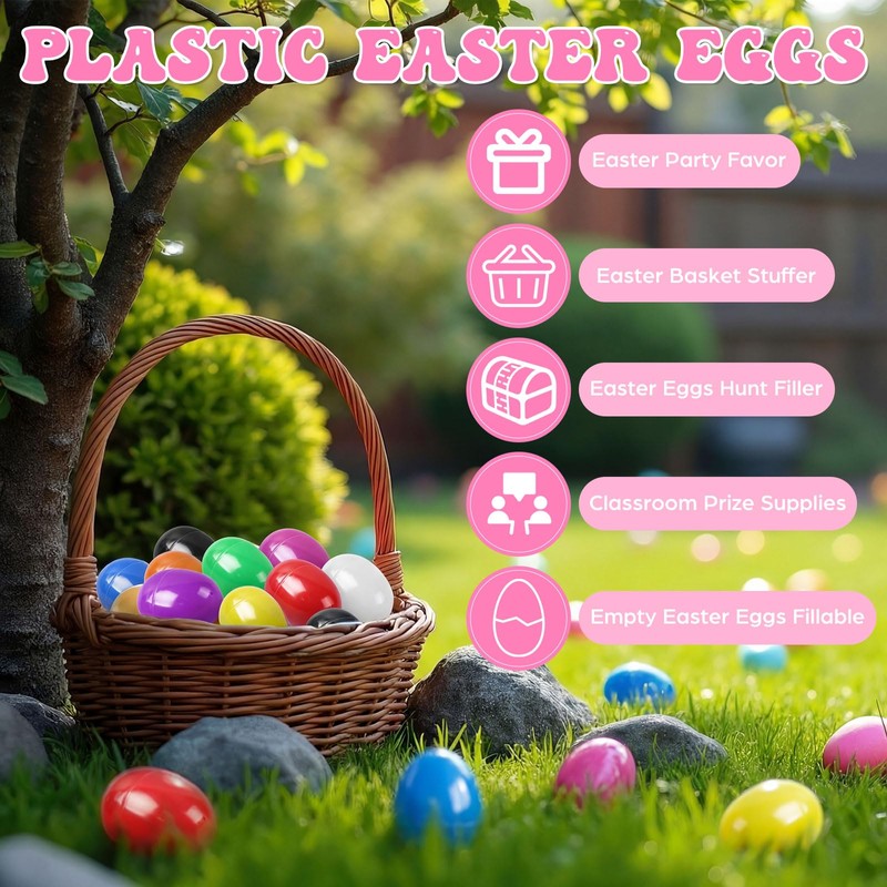 yptniginu Easter Eggs 2.4” - Green Fillable Easter Eggs -