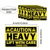 4x6inch Larger Caution Heavy Shipping Stickers 100pcs Yellow Heavy Lift