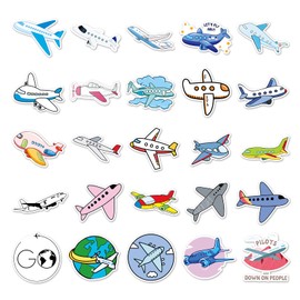 Pack of 50 Aeroplane Stickers Water Bottles Laptop Phone Guitar Skateboard Computer Suitcase Bicycle Airplane Vinyl Stickers Waterproof Aesthetic Stickers for Teenagers Children Adults