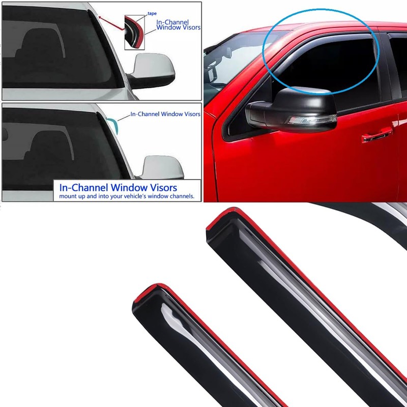 Deebior Side Window Visor Wind Vent Deflector fit for 1997-2017