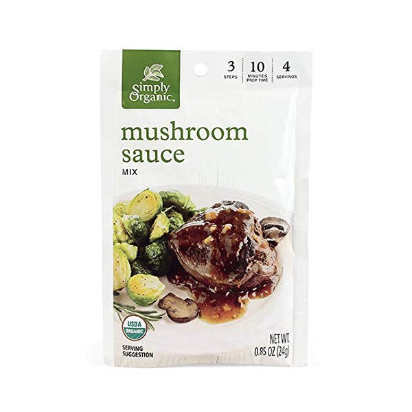 Simply Organic Mushroom Sauce Mix, Certified Organic, Vegetarian, Gluten-Free | 0.85 oz | Pack of 3