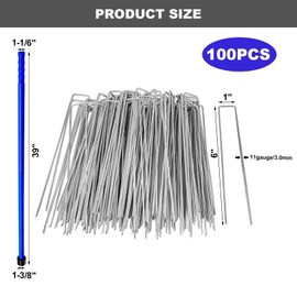 JMSMSH 1.4 Inch Magnetic Head Sod Staple Driver of Hold 1 inch 11 Gauge sod Staples with 100pcs 1 inch 11 Gauge sod Staples