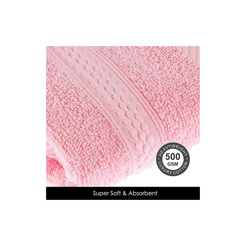 HOMESCAPES Pink Turkish Cotton Bath Towel Super Soft Thick &