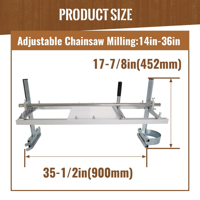 ECOTRIC 14"- 36" Chainsaw Mill Portable Sawmill Bar Chain Saw
