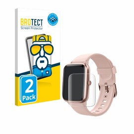 BROTECT Pack of 2 Full Cover Screen Protectors for Fitpolo Smartwatch 207 1.3 Inch Full Screen Screen Protector Film [3D Curved, Crystal Clear]