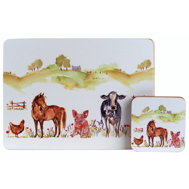 Hardback Placemats & Coasters - The Farmyard - Farm Animals