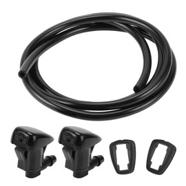 INFINAUTO Windshield Washer Nozzle Front with 2 Pcs Gasket,1.2 Meter Fluid Hose No.55372143AB for Jeep Grand Cherokee 2005-2016 Black