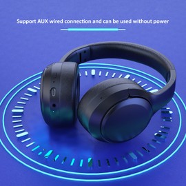 Dual - Mode Ear Monitor Headset, Student kid Headphones, Wireless earphones with Mic, 40H playtime, 3.5mm Wired Jack for kid recite Learning Sing for Children/Teens/Boys/Girls/Kindle/Tablet Black02