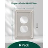 TREEWELL 6-Pack Duplex Outlet Cover Plate, Metal Wall Plates for