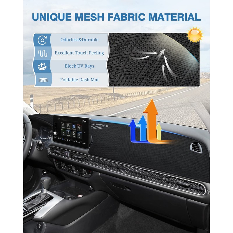 FIILINES Dash Cover Honda HR-V 2023 2024 HRV, Dashboard Mat
