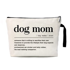 ZHANTUONE Dog Mom Funny Cosmetic Bag, for Travel Toiletry Zipper Storage Pouch Makeup Bag, Gifts for Dog Lovers Mom, Birthday Gifts for Daughters Sisters Friends Coworker