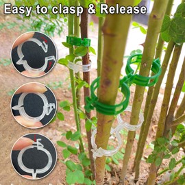 WJGJYJH 300 Pcs Tomato Clips, Secured Plastic Plant Clip Plant Support Clips Plastic Trellis Clips Garden Clips for Climbing Plants Tomato Vines Clips