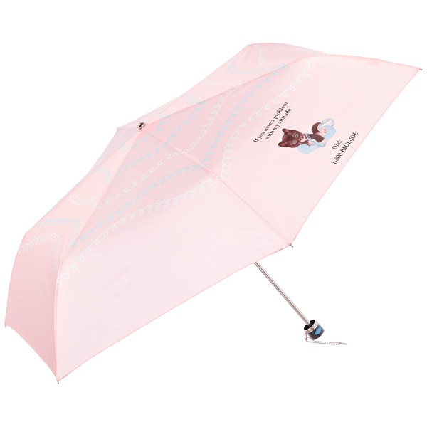 Moon Bat 4522408994461 Pale Pink 21-113-10596-02-30-55 Pale Pink Rain Folding Umbrella, 21-113-10596-02-30-55 Pale Pink, Ribs, 21.7 inches (55 cm), pale pink