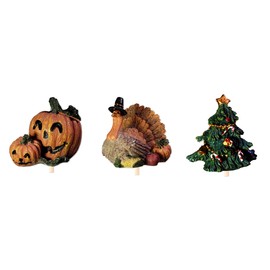 Toppers Unique Interchangeable Decorations for Kitchen Paper Towel Stand (3 Tops Pumpkin, Turkey and Christmas Tree)