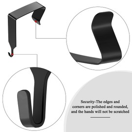 Funrous Over The Door Hook Panel Wall Metal Cubicle Picture Over Door Hanger for Clothing Mirror Hooks Office Cubicle Whiteboard Hanger(Black,4 Pieces)