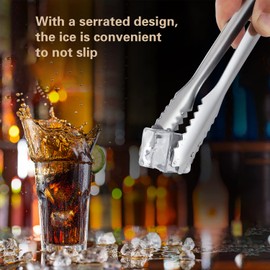 MSY BIGSUNNY 7 inches Ice Tongs, Stainless Steel Cube Sugar Tongs, Durable