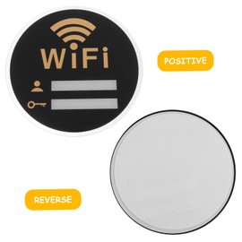 STOBOK 4pcs Wifi Password Sign for Business Wifi Plaque Sign Acrylic Sign Wifi Sign Decoration Wifi Password Sign Restaurant Wifi Sign Doodle Lamp Office Round Wall Sticker