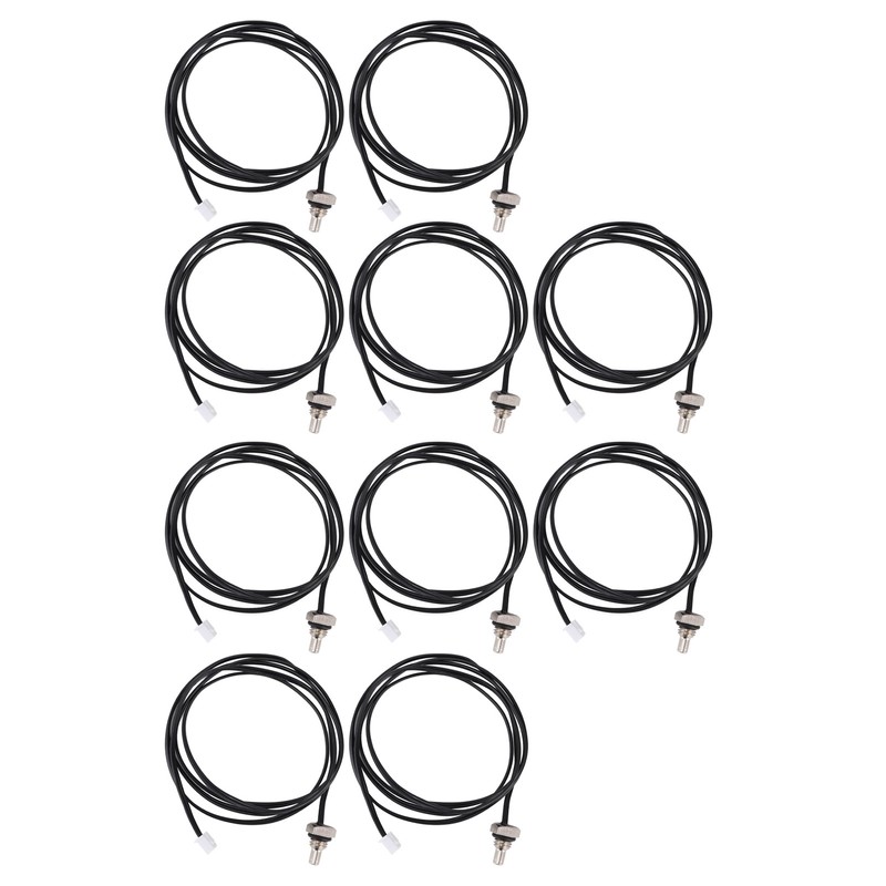 10Pcs Thermistor Sensor NTC Temperature Probe Hex Head 1 Meter