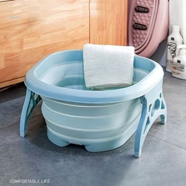 Foldable acupressure foot bath, tired foot care, foot care foot bath Acupressure folding foot bath blue