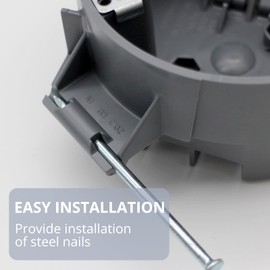 YQSIYU 4” Dia Groundable New Work Electrical Box, Gray Plastic New Work Round Electrical Box,Plastic New Work Outlet Box for Switches 20 CU.in. with ETL .(6 Pack)