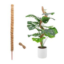 YZROHYI Monstera Moss Rod Trellis 100 cm, Coconut Rod Monstera Trellis, Plants Trellis Plant Support Pole, Moss Pole Monstera with Jute Rope, Flexible Moss Sticks for Plants Climbing Aid
