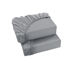 Ev Dekor Single Fitted Sheet Soft 100% Microfiber 40cm extra deep fitted bed sheets - bedsheets bottom sheet Dark Silver - Grey (90 X 190) Cm