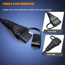 4 Pin Trailer Plug Extender Trailer Wire Extension Harness Quick-Connect Trailer Adapter 4 Way Flat Male and Female Wiring Harness Adapter 48 inch/4ft