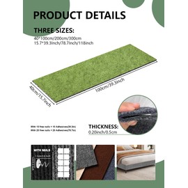 Cat Scratch Couch Furniture Protector, Adhesive Cat Scratch Pad Deterrent for Furniture, DIY Climbing Cat Scratcher Couch Protector from Cat Claws Scratching for Indoor(Green, 39.3x15.8Inch)