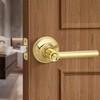 Gaurqiah Bright Gold Privacy Door Handle, Round Design Keyless Door