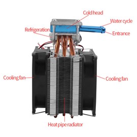 12V Semiconductor Refrigeration Cooler Thermoelectric Peltier Water Cooling System DIY Device with Fan