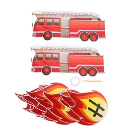Kisangel 1 Set Firefighter Birthday Banner Happy Birthday Buntings for Party Decoration Red Fire Truck Theme Party Supplies for Unforgettable Celebrations