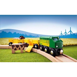 BRIO World Farm Train Set - 5-Piece FSC-Certified Accessories - Works with All Railway Sets - Includes Engine, Horse, Cow & Livestock Cars - Fun Play for Kids Ages 3 & Up
