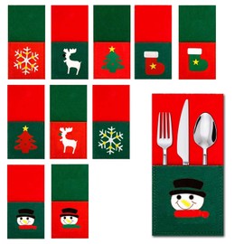CLDURHGE Cutlery Holder Christmas Felt Tableware Placement Dining Table Decoration Holiday Supplies Christmas Decoration Christmas Party Christmas Table Decoration Cutlery Party Decoration (Pack of