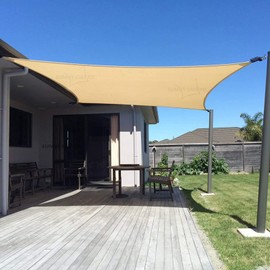 SUNNY GUARD Sun Shade Sail 12'x16' Rectangle Sand UV Block Sunshade for Backyard Yard Deck Patio Garden Outdoor Activities and Facility(We Make Custom Size)