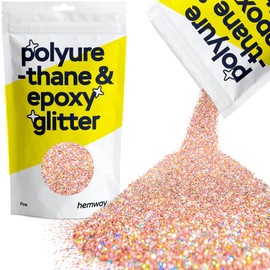 Hemway Polyurethane & Epoxy Resin Glitter 100g / 3.5oz Metallic Crystal Flake Additive for Flooring Jewelry Tumblers Glass Pigment - Fine (1/64" 0.015" 0.4mm) - Rose Gold Holographic