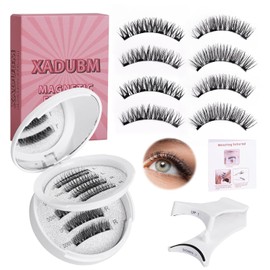 (2 Pair) KS01-4 Newly Upgraded Soft Magnetic Eyelashes - Natural Look, Reusable with Applicator, Glue-Free Magnetic Lashes Kit for Effortless Wear & Removal