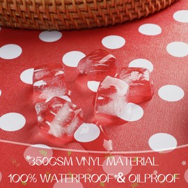 Romanstile Red Tablecloth PVC waterproof outdoor Table Cloth wipe clean,Tablecloths rectangular plastic,Oilcloth,for Children Birthday Party Home Outdoor Garden Decorations,Picnic,Wedding,140x200 cm