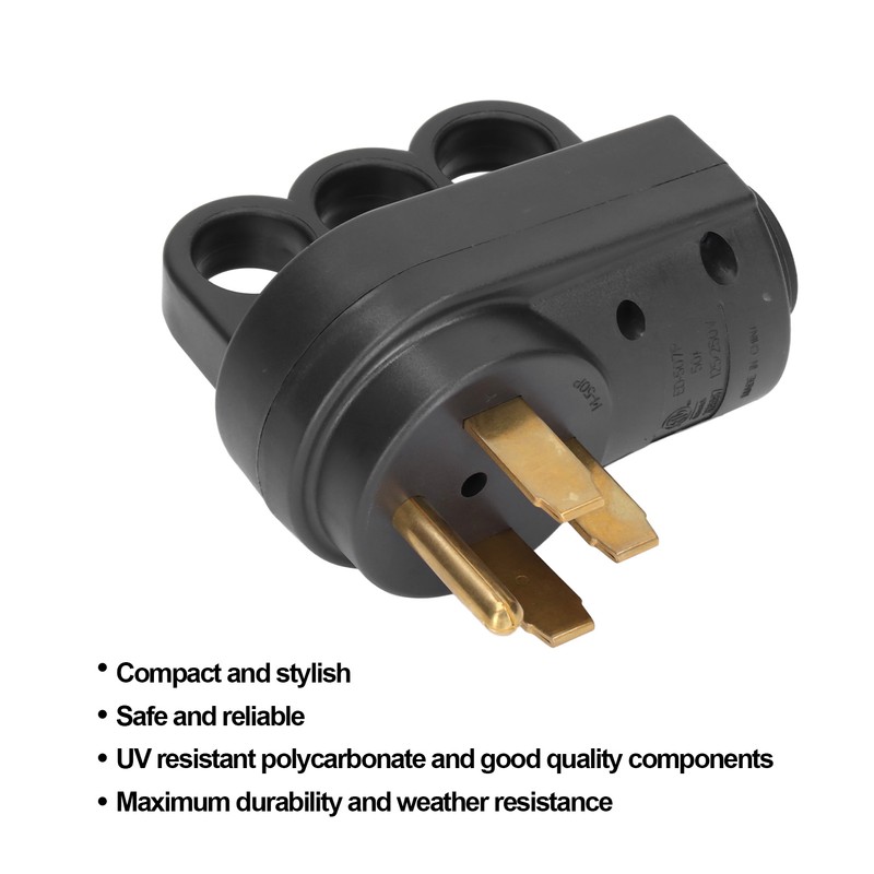 50A RV Plug Male NEMA 14‑50P 125/ Heavy Duty Replacement